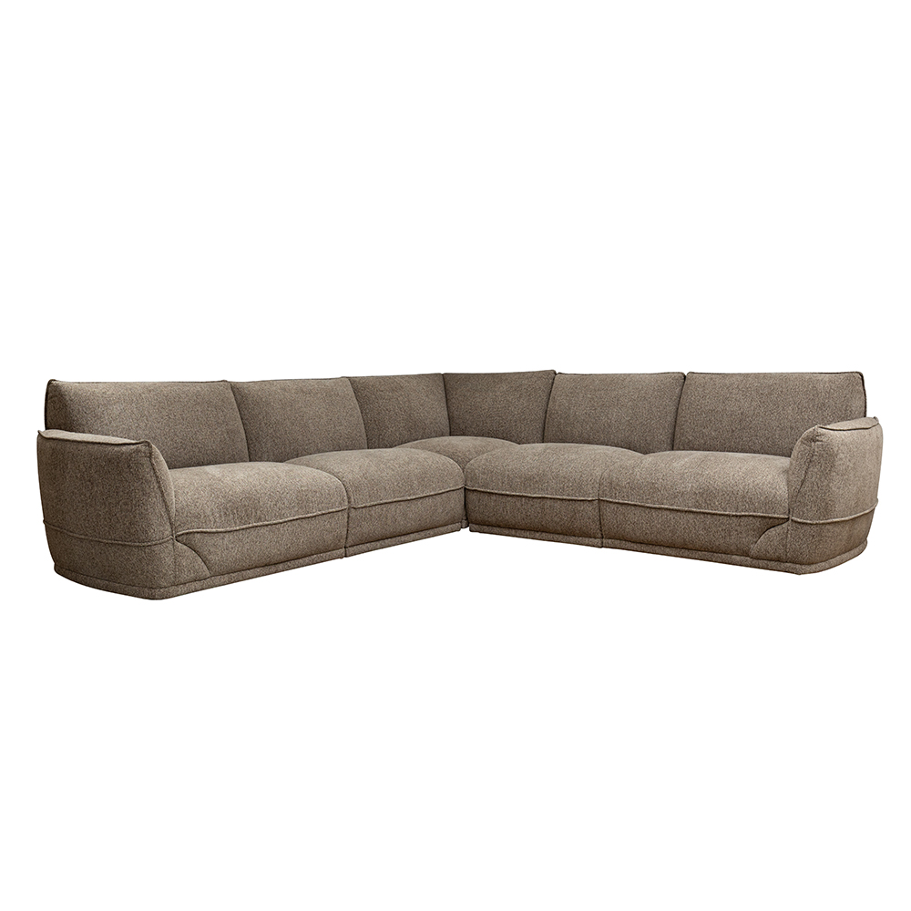 Tavion Fabric Corner Sofa in Pebble