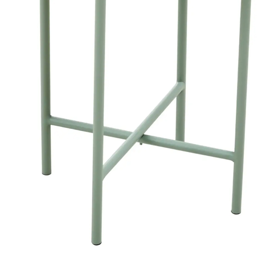 Tavira Large Metal Floor Standing Planter In Green