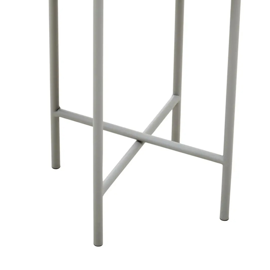 Tavira Large Metal Floor Standing Planter In Grey