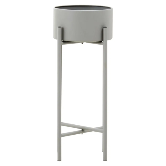 Read more about Tavira small metal floor standing planter in grey