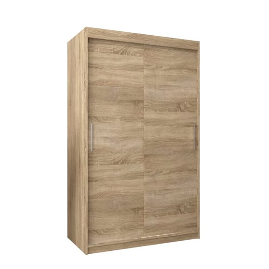 Tavira Wooden Wardrobe 2 Sliding Doors 120cm In Sonoma Oak