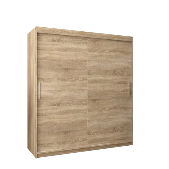 Tavira Wooden Wardrobe 2 Sliding Doors 180cm In Sonoma Oak