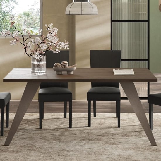 Product photograph of Tavira Wooden Dining Table 180cm In Dark Oak With Metal Legs from Furniture in Fashion