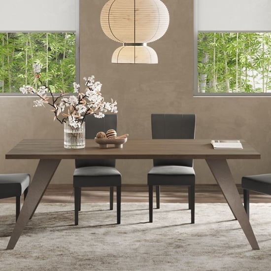 Read more about Tavira wooden dining table 210cm in dark oak with metal legs