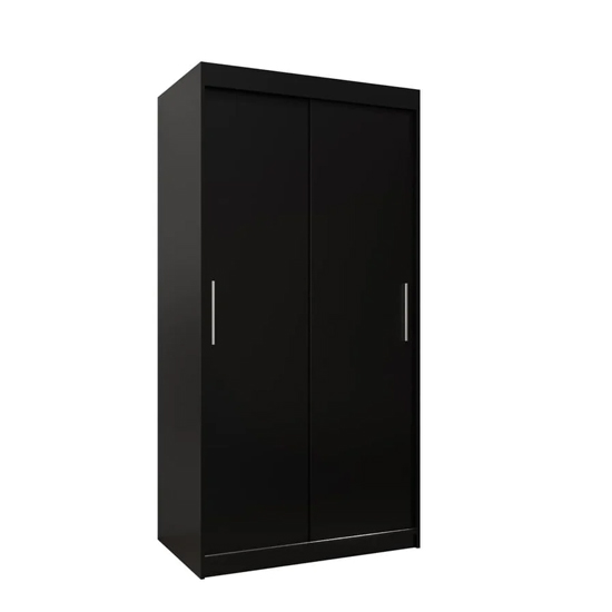 Tavira Wooden Wardrobe 2 Sliding Doors 100cm In Black