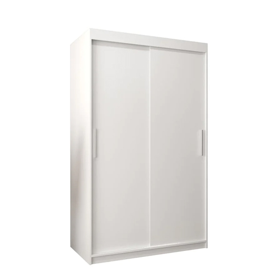 Tavira Wooden Wardrobe 2 Sliding Doors 120cm In White