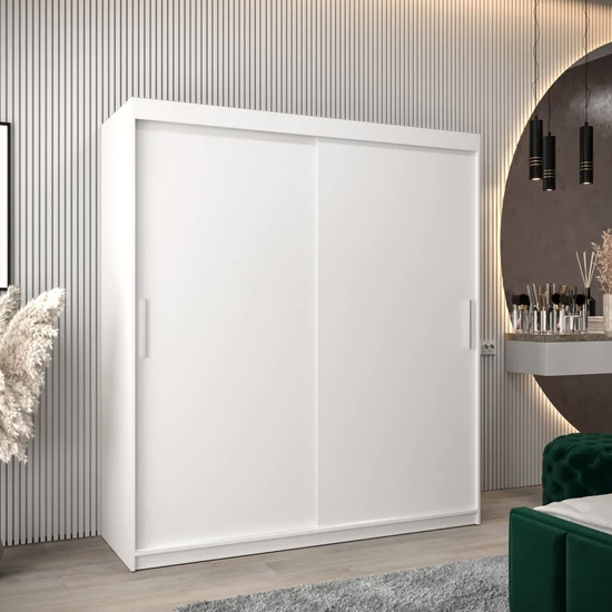 Read more about Tavira wooden wardrobe 2 sliding doors 180cm in white