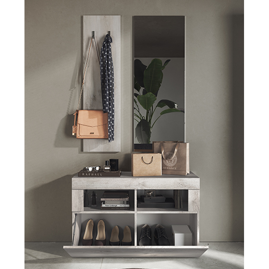 Taylor Wooden Hallway Furniture Set In White Oak Pinie_2