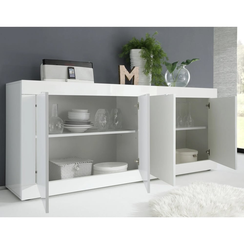 Taylor High Gloss Sideboard With 4 Doors In White