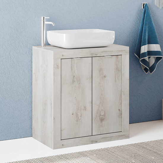 Read more about Taylor wooden 70cm floor vanity unit with 2 doors in pino