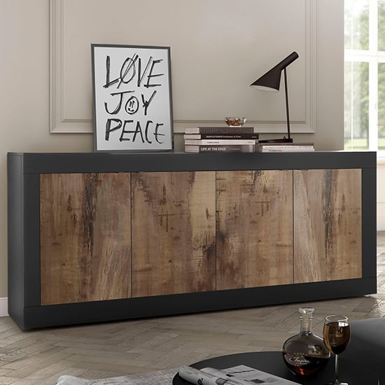 Photo of Taylor wooden sideboard with 4 doors in matt black and pero