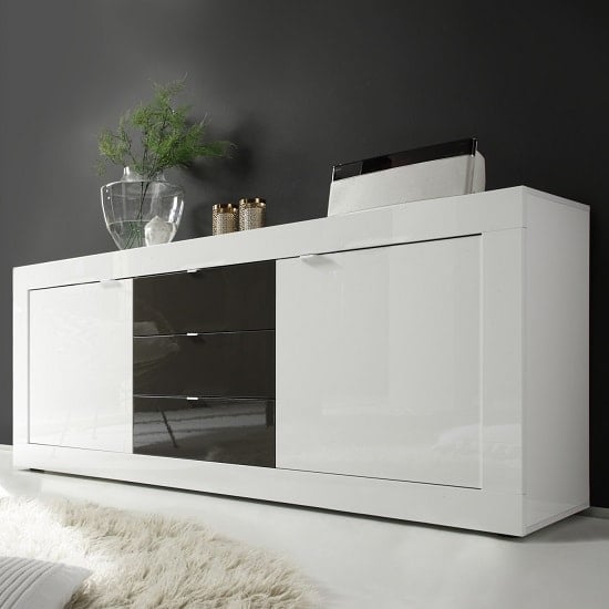 Product photograph of Taylor Large Sideboard In White And Anthracite High Gloss from Furniture in Fashion