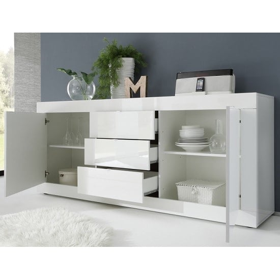 Taylor Modern Sideboard In White High Gloss With 2 Doors_2