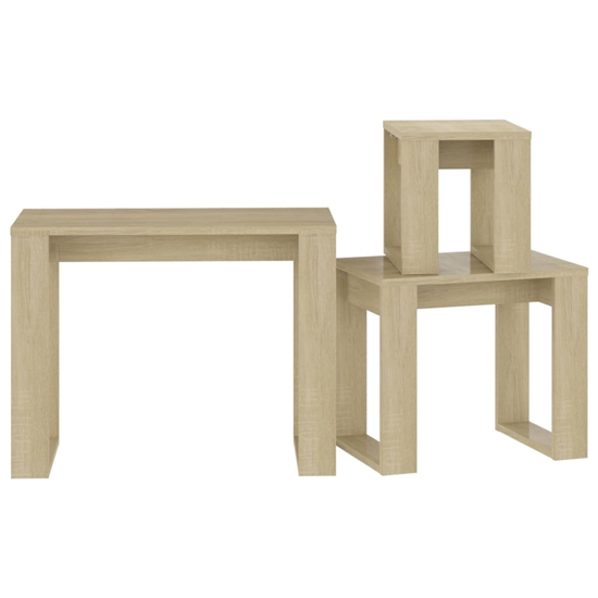 Tayvon Wooden Nest Of 3 Tables In Sonoma Oak