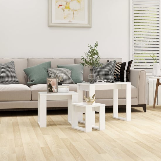 Read more about Tayvon wooden nest of 3 tables in white