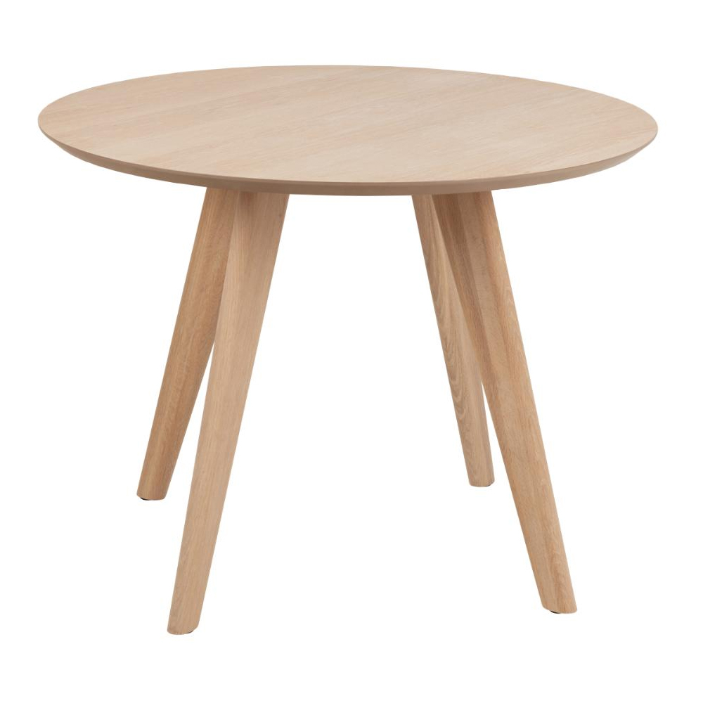 Tbilisi Wooden Round Dining Table In White Oak