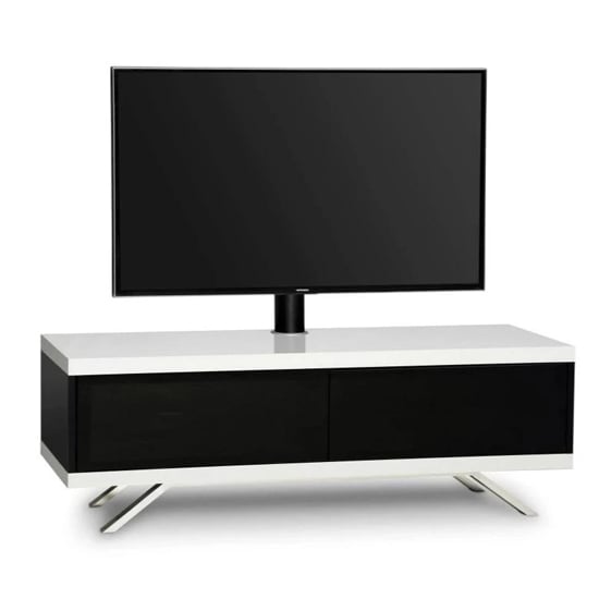 Photo of Tavin ultra high gloss tv stand with 2 compartments in white