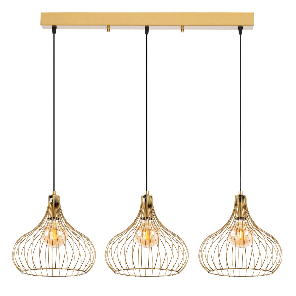 Teldamla 3 Light Metal Ceiling Pendant Light in Gold