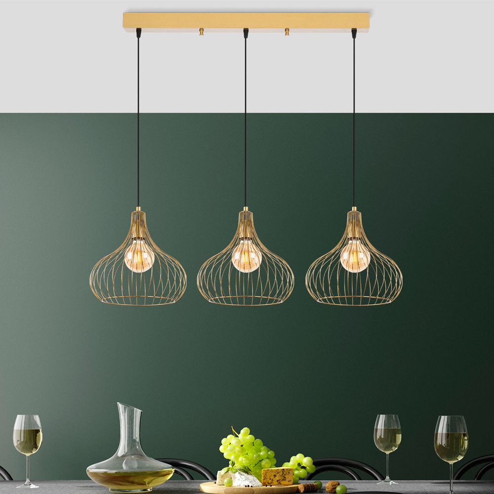 Teldamla 3 Light Metal Ceiling Pendant Light in Gold