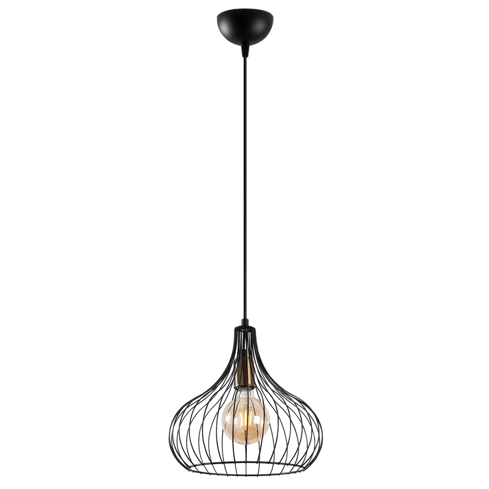 Teldamla Metal Ceiling Pendant Light in Black and Antique