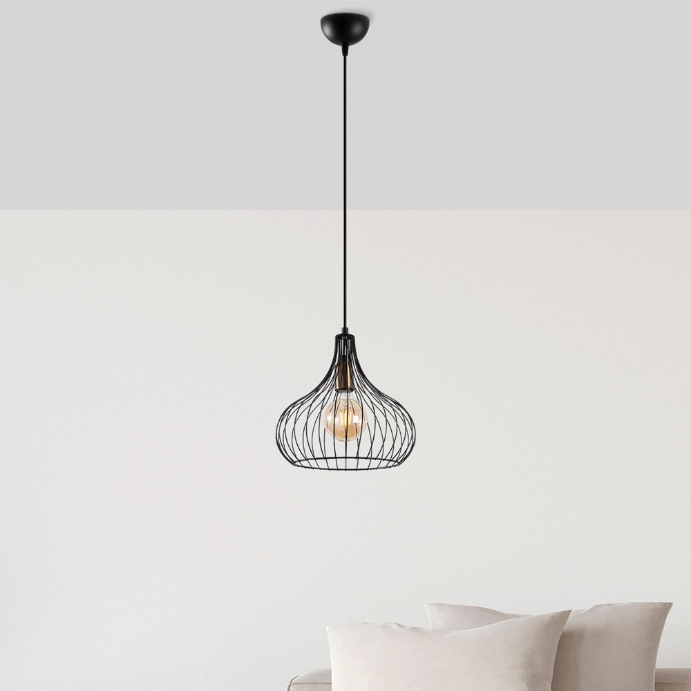 Teldamla Metal Ceiling Pendant Light in Black and Antique
