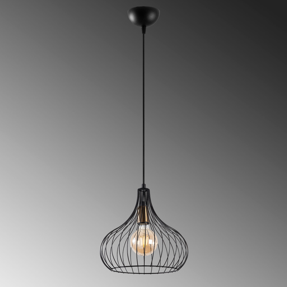 Teldamla Metal Ceiling Pendant Light in Black and Antique