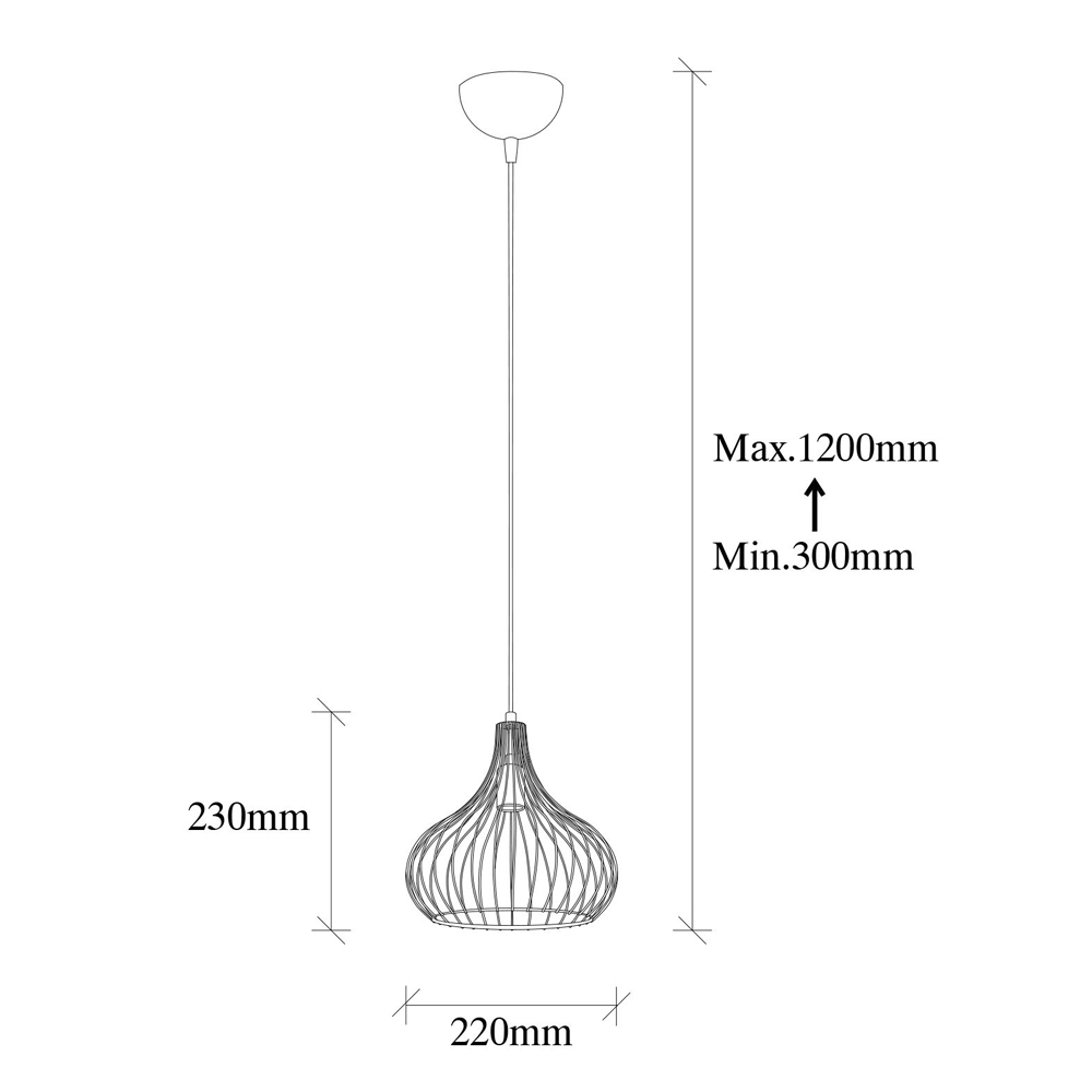 Teldamla Metal Ceiling Pendant Light in Black and Antique