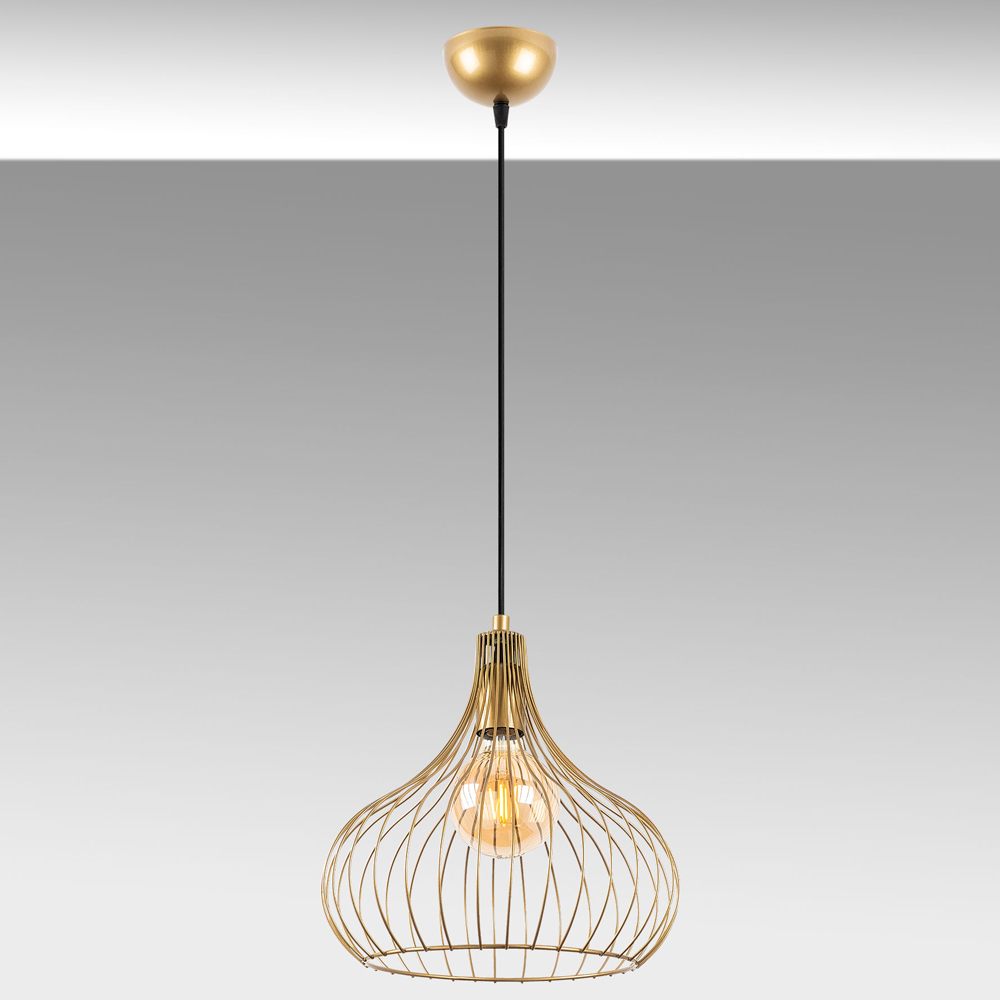 Teldamla Metal Ceiling Pendant Light in Gold