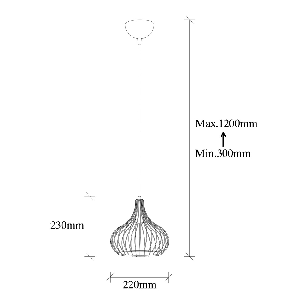 Teldamla Metal Ceiling Pendant Light in Gold
