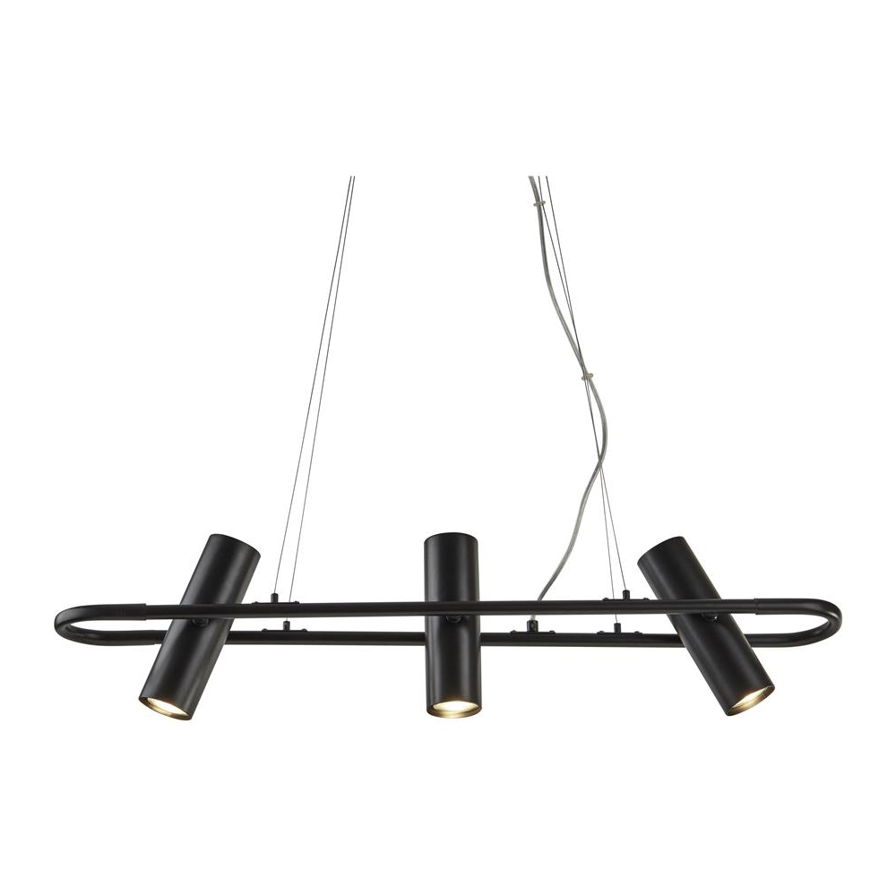 Read more about Telescope 3 light cylinder shape pendant light in black