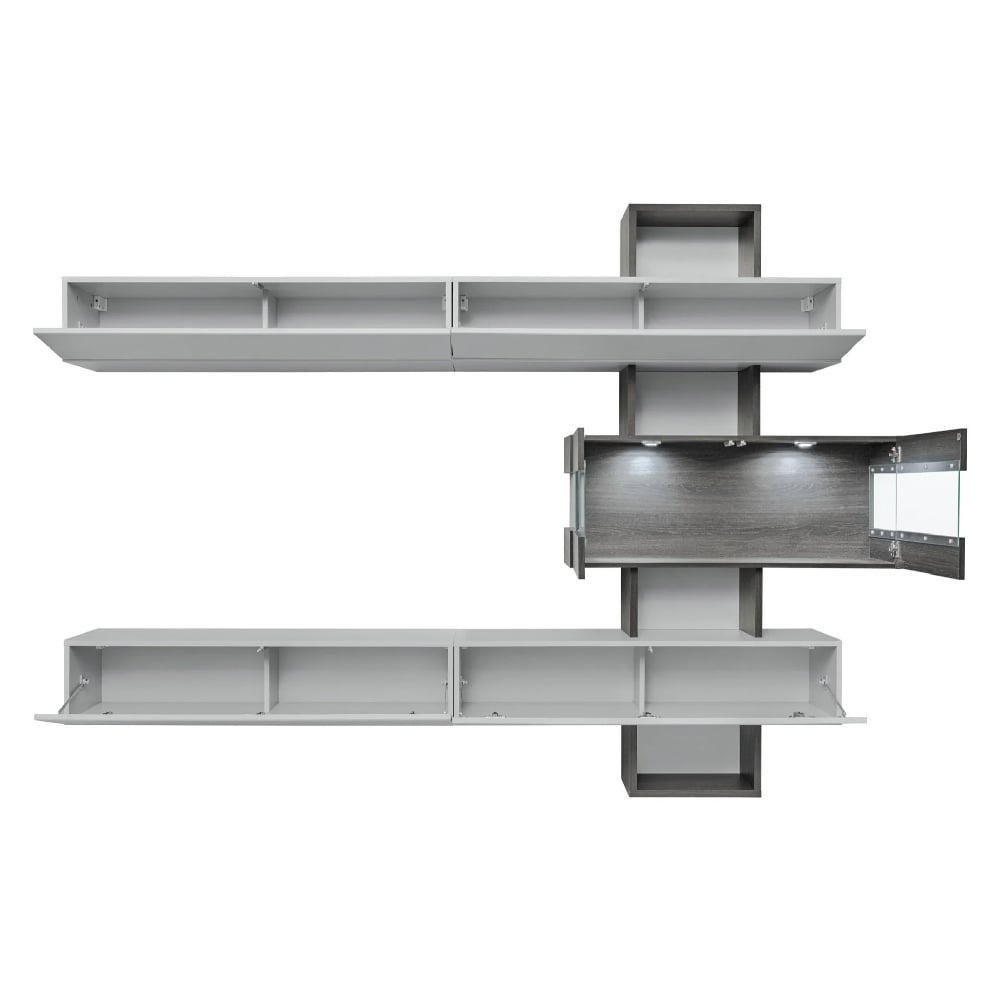 Telluride Wooden Entertainment Unit In Oak And Grey With LED