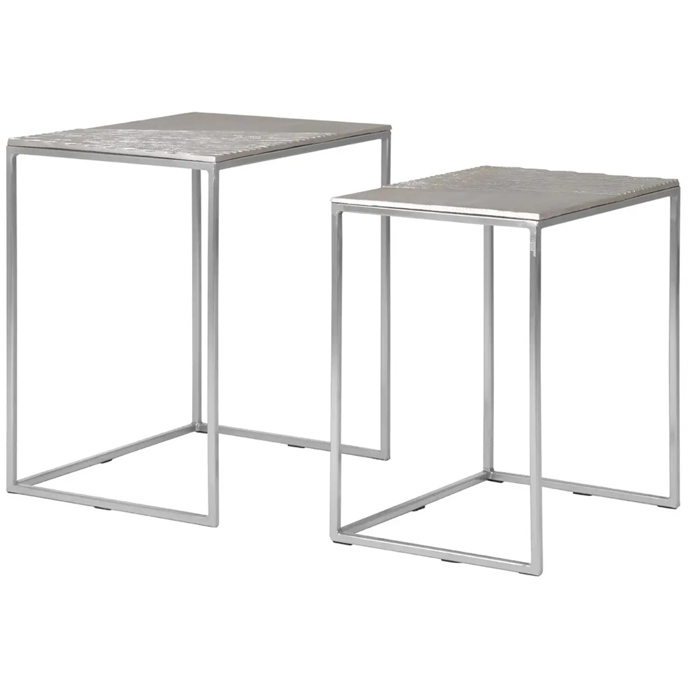 Telluride Metal Nesting Side Tables In Nickel
