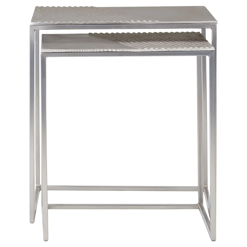 Telluride Metal Nesting Side Tables In Nickel