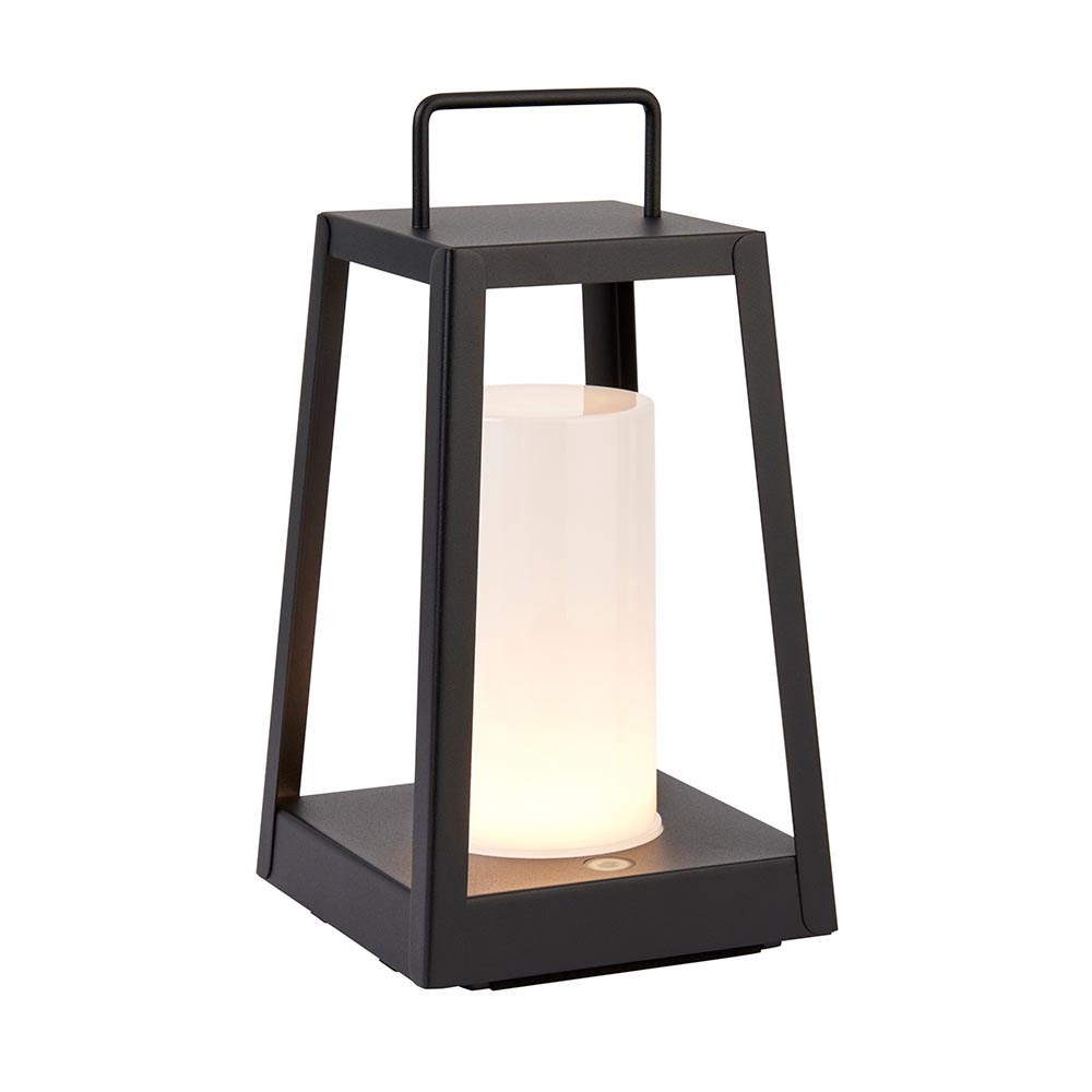 Telluride Metal Rechargeable Table Lamp In Matt Black