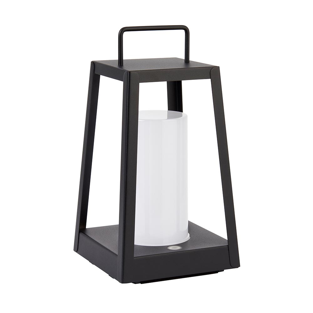 Telluride Metal Rechargeable Table Lamp In Matt Black