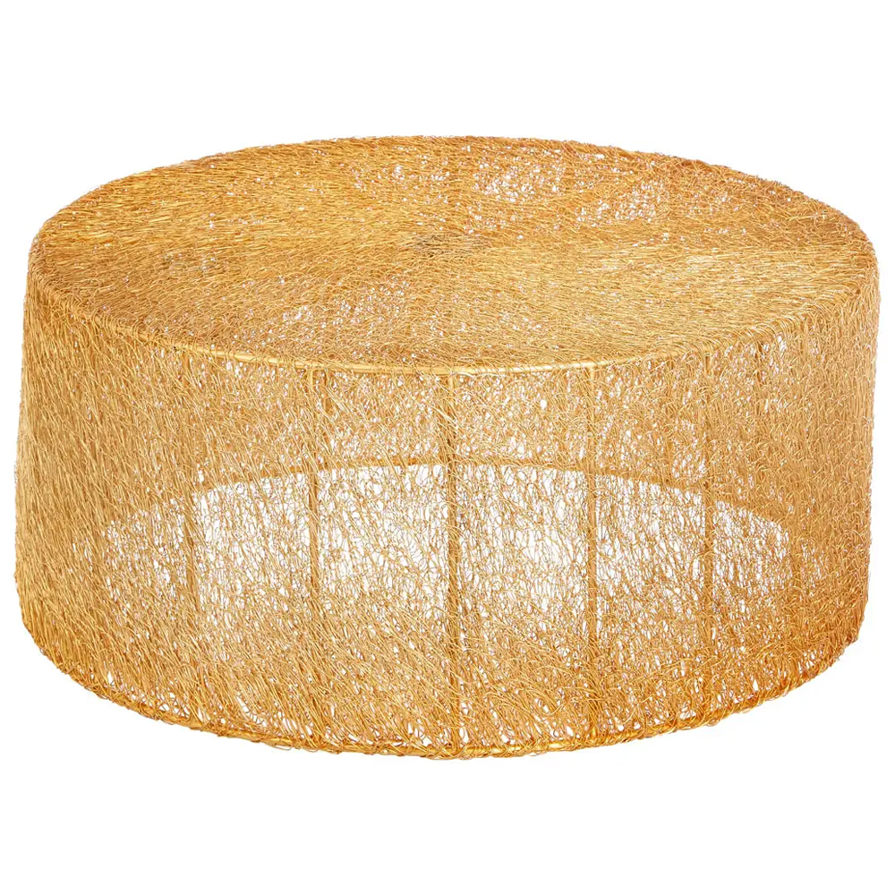 Telluride Metal Round Coffee Table In Gold