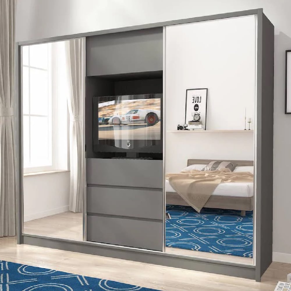 Read more about Telluride mirrored wardrobe with 2 sliding doors in graphite
