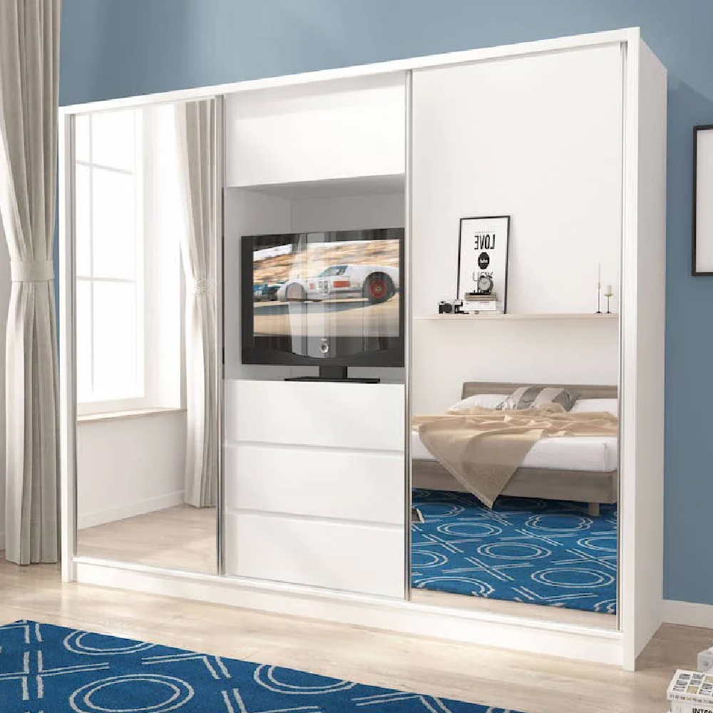 Read more about Telluride mirrored wardrobe with 2 sliding doors in white