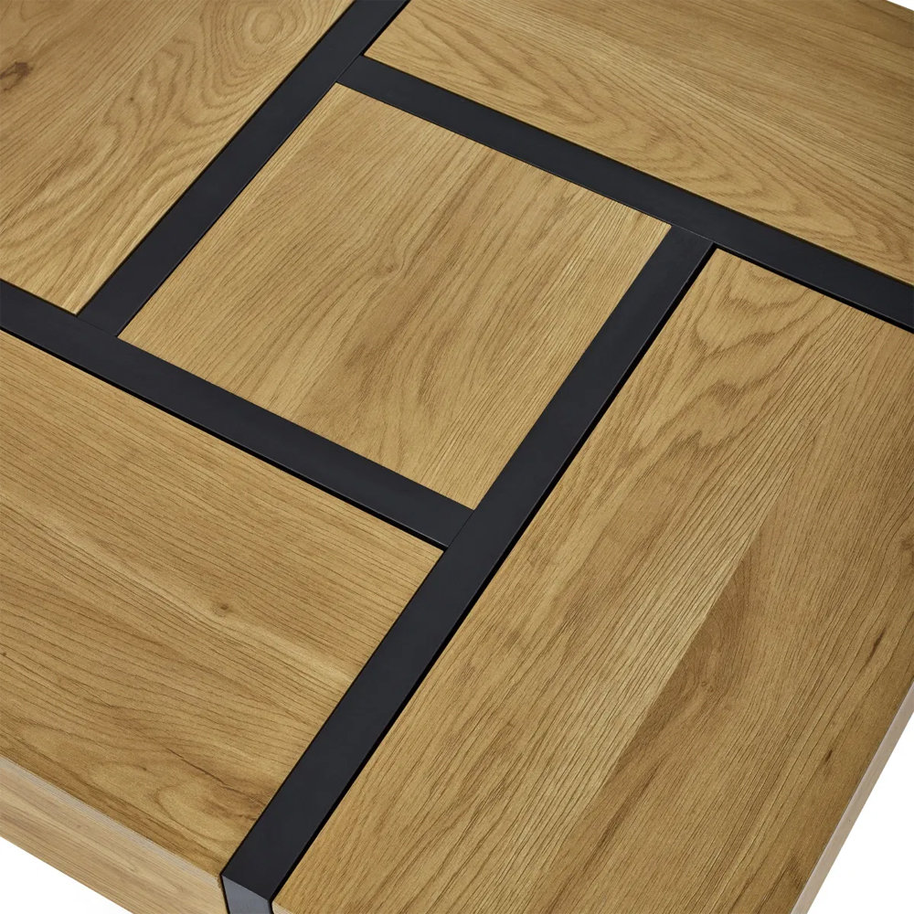 Nova Wooden Square Storage Coffee Table - Light Oak