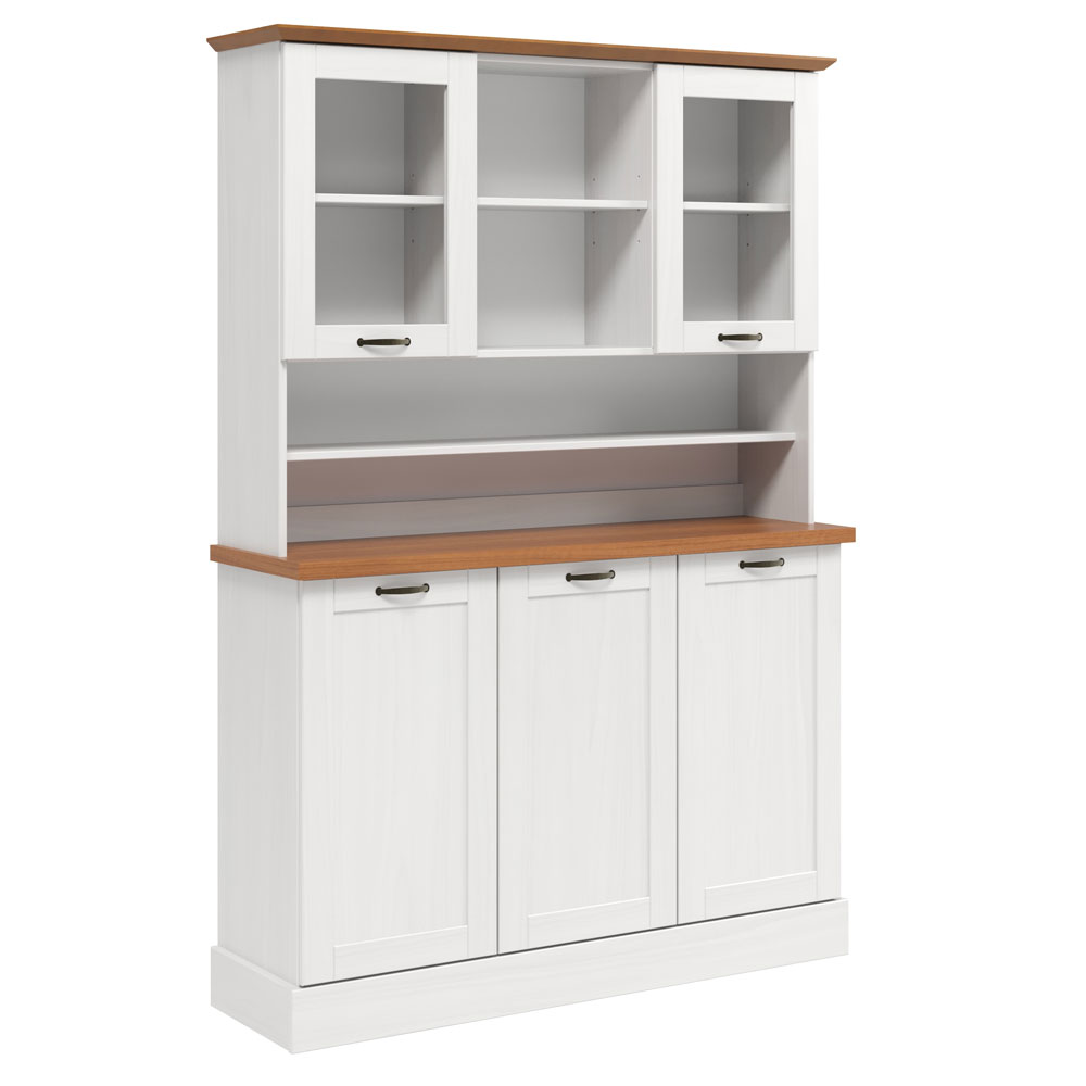 Telmira Wooden Coffee Station with 5 Doors in White and Honey