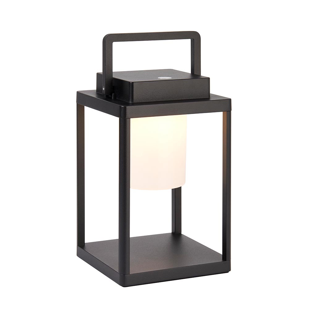 Temecula Aluminium Rechargeable Table Lamp In Matt Black