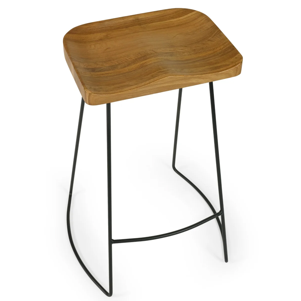 Temecula Light Brown Wooden Bar Stools - Pair