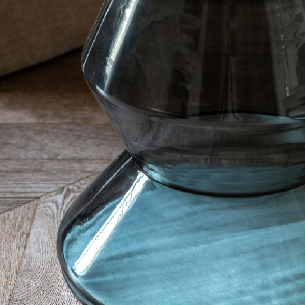 Temecula Marble Round Side Table In Smoke