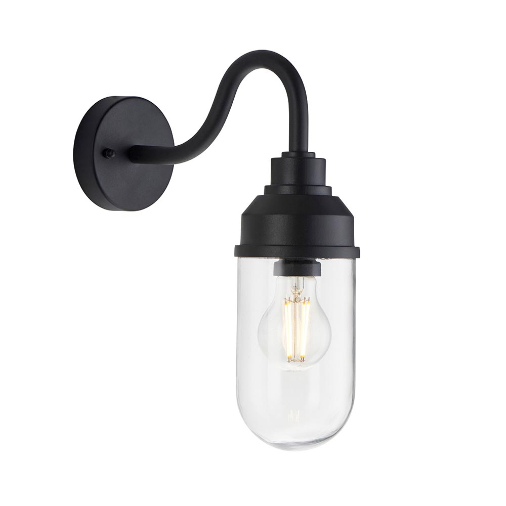 Tempe Aluminium Outdoor Wall Light In Matt Black