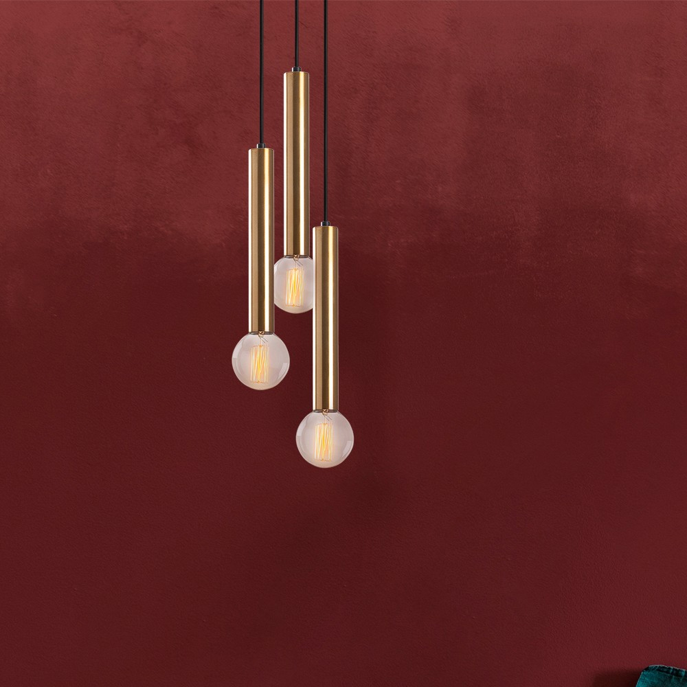 Tempo 3 Light Metal Ceiling Pendant Light in Vintage