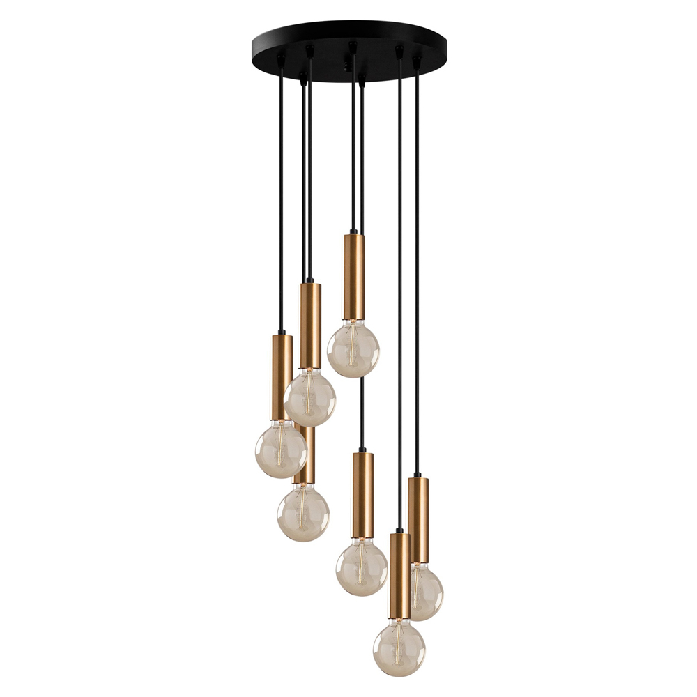 Tempo 7 Light Metal Ceiling Pendant Light in Vintage