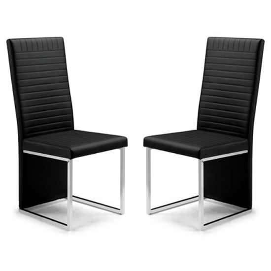 Read more about Taisce black faux leather dining chairs in pair