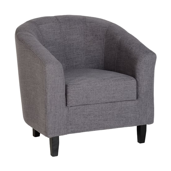 Trinkal Fabric Upholstered Tub Chair In Grey_1