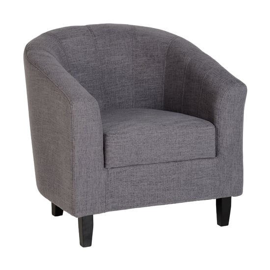 Product photograph of Trinkal Fabric Upholstered Tub Chair In Grey from Furniture in Fashion