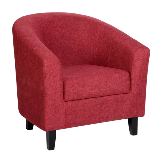 Trinkal Fabric Upholstered Tub Chair In Red_2